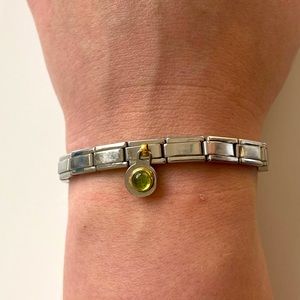 Nomination Bracelet - Green Gemstone Pendant